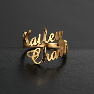 Vassago Custom Double Name Ring For Women Personality Two Name Rings Couple Gift