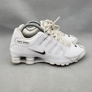 Nike Shox NZ EU Mens Size 8 Triple White Leather Athletic Shoe Sneaker