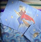 Vintage Harry Potter Flat Sheet & 2 Pillowcases Twin Bedding Lot Quidditch 2000