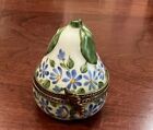 Limoges hinged box floral pear