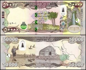 100,000 UNC Iraqi Dinars 2020 - 2 x 50,000 IQD 100K an Iraqi Authorized Dealer.