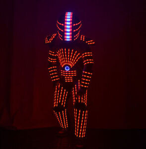 Multicolor LED Robot Costume Clothing Robots Suit DJ Traje Party Show Glow