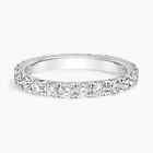1.00 Carat F-G VS2/1 Round Cut French Pave Diamond Eternity Stacking