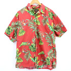Vintage Cooke Street Hawaiian Shirt Mens Red Floral Button Down Cotton Large L