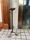 Brutalist Twisted Iron & Copper  Candle Holder 1950s Art & Craft