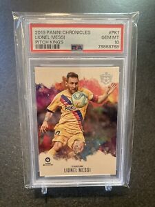 New ListingLionel Messi 2019 Panini Chronicles #PK1 Soccer PITCH KINGS PSA 10