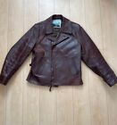 Aero leather 40 Size Horse Hide Leather jacket Brown Men