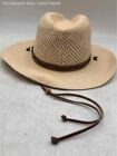 Stetson Mens Beige Straw Fitted Wide Brim Western Cowboy Hat Size Large