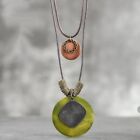 Boho Necklace for Women. Long Necklace with Big Pendant. 2 in 1 Women's Gift
