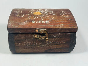 Old wood box casket set  LP Tim Amulet Magic Yantra Phra Khunpaen Magic Talisman