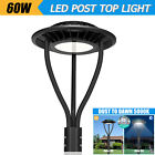 60W LED Post Top Light Dusk to Dawn Parking Lot Street Garden Pole Light Fixture