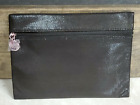 YSL ~ small makeup cosmetics pouch bag shimmery black / Opium zipper pull