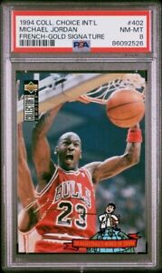 1994/95 Collector's Choice Int'L French Gold Signature Michael Jordan PSA 8 MB20