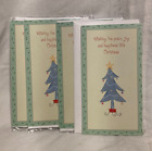 Merry Christmas Blue Tree  Joy Happiness Gift Card/Money Holders 4 cards