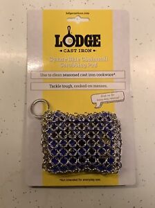 Lodge Cast Iron Square  Blue Chainmail Scrubbing Pad