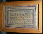 Antique Framed Hand Sewn Cross Stitch Sampler 25 3/4