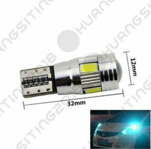 2X T10 W5W Error Free Canbus Projector 6SMD LED Car Parking Light Bulb Ice Blue (For: More than one vehicle)