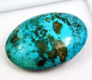 Natural 63.65 Ct Blue Copper Turquoise Cabochon Oval Cut Loose Gemstone