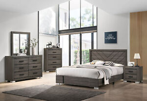 Kings Brand Furniture – Lorain 6-Piece Queen Size Gray Bedroom Set