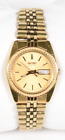 Seiko Presidential Women's Watch Small Gold Bezel Metal Band 24mm Day Date #J054