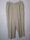 Alfred Dunner Elastic Waist Womens Pull On Dress Pants Size 16W Tan Gold
