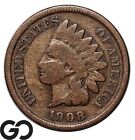 1908-S Indian Head Cent Penny, Better Date San Francisco Issue