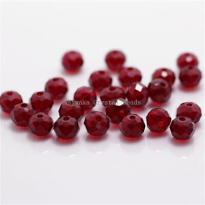 Rose Color 2mm 4mm 6mm 8mm Rondelle Beads faceted Crystal Diy Glass Beads