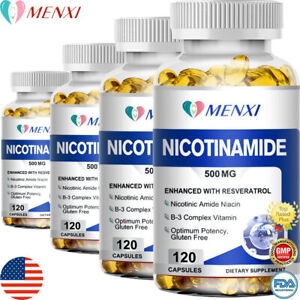 500mg Nicotinamide Vitamin B3 Supplement Energy Support Skin Health 120capsules