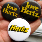 HERTZ motor car rental vintage 1970-80s LOVE HERTZ promotion 32/38mm pin BADGES