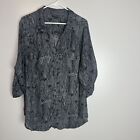 Torrid Georgette Button Front Blouse Women’s Size 3X Snake Print Roll Tab Sleeve