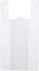 Bags 1/6 Large 21 x 6.5 x 11.5 White  T-Shirt Plastic Grocery Shopping Bags F&S