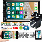 Double Din Car Stereo With Backup Camera Touch Screen Radio Mirror Link For GPS