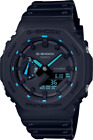 New Casio G-Shock GA2100-1A2 Neon Accent Blue Dial Resin Watch