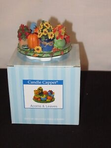 Old Virginia Candle Co Candle Capper Topper Acorns & Leaves Fall Pumpkins Flower