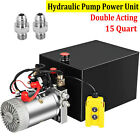 15 Quart Double Acting Hydraulic Pump Dump Trailer 12V DC Unit Pack Power Unit