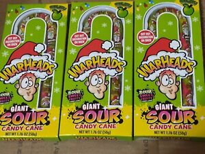 Warheads Giant Sour Candy Canes x3