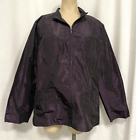Chicos Blazer Windbreaker Womens Size 3 Purple Irridescent Lightweight Jacket