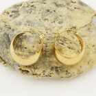 14k Yellow Gold Wide/Thick Tapered Hoops/Hoop Earrings