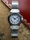VINTAGE LADIES CARTIER SANTOS (24mm) STAINLESS AUTOMATIC WATCH  (Ref: 0906)