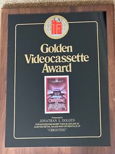 GOLDEN VIDEOCASSETTE AWARD MOVIE CHRISTINE VIDEO SALES AWARD HORROR VIDEO CASSET