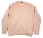 Pure Collection Pink Round Neck Knit 100% Cashmere Sweater Women Size 14/16