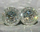3Ct lab created Diamond Women Screw Back Stud Earrings 14K White Gold Finish