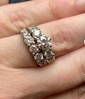 Wedding Ring Engagement Set- Round Diamond-2 Carat  Total-14K White Gold Size 7
