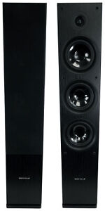 (2) Rockville RockTower 68B Black Home Audio Tower Speakers Passive 8 Ohm