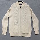 The Irish Store Sweater Womens 2XL Ivory Merino Wool Fishermans Cable Knit