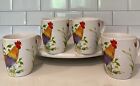 New ListingBonJour Meadow Rooster Coffee Mugs.  Set Of 4 Mugs.