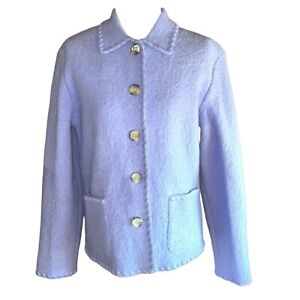 Vintage Talbots Wool Blue Button Jacket Women Size XS