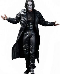 Men's Steampunk Gothic The Crow Eric Draven Leather Trench Coat Jacket