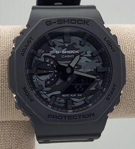 G-Shock GA2100CA-8A Classic Gunmetal Grey Analog/Digital Camouflage Dial Watch