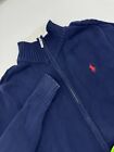 Ralph Lauren XL-TG 2 Pockets Zip Front Blue Sport Sweater Cardigan